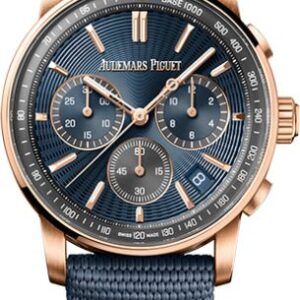 Audemars Piguet 41mm Code 11.59 Chronograph Pink Rose Gold Blue Dial 26393OR.OO.A348KB.01