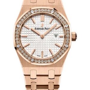Audemars Piguet Ladies Collection Royal Oak Quartz Watch-Silver Dial 33mm-67651OR.ZZ.1261OR.01
