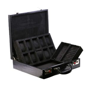 Black Briefcase for 10 Watches and Jewelry