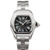 Cartier Roadster W62041V3 Black Sunray-Effect Dial Steel Bracelet...