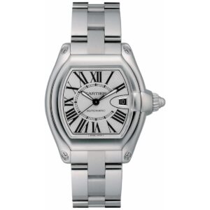 Cartier Roadster W6206017 Opaline Silver Dial Steel Bracelet Watch...