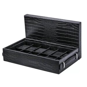 High-End 12-Piece Watch Black Box/Tray with Top Watch Storage –...