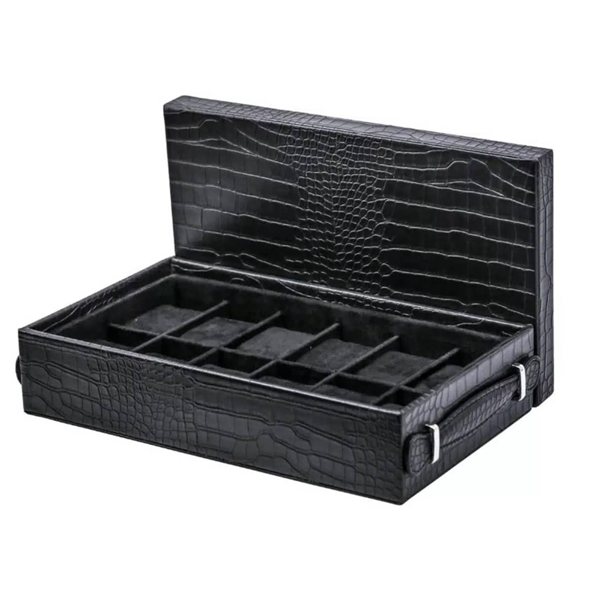 High-End 12-Piece Watch Black Box/Tray with Top Watch Storage –...