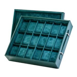 High-End 18-Piece Watch Green Box/Tray with Top Watch Storage –...