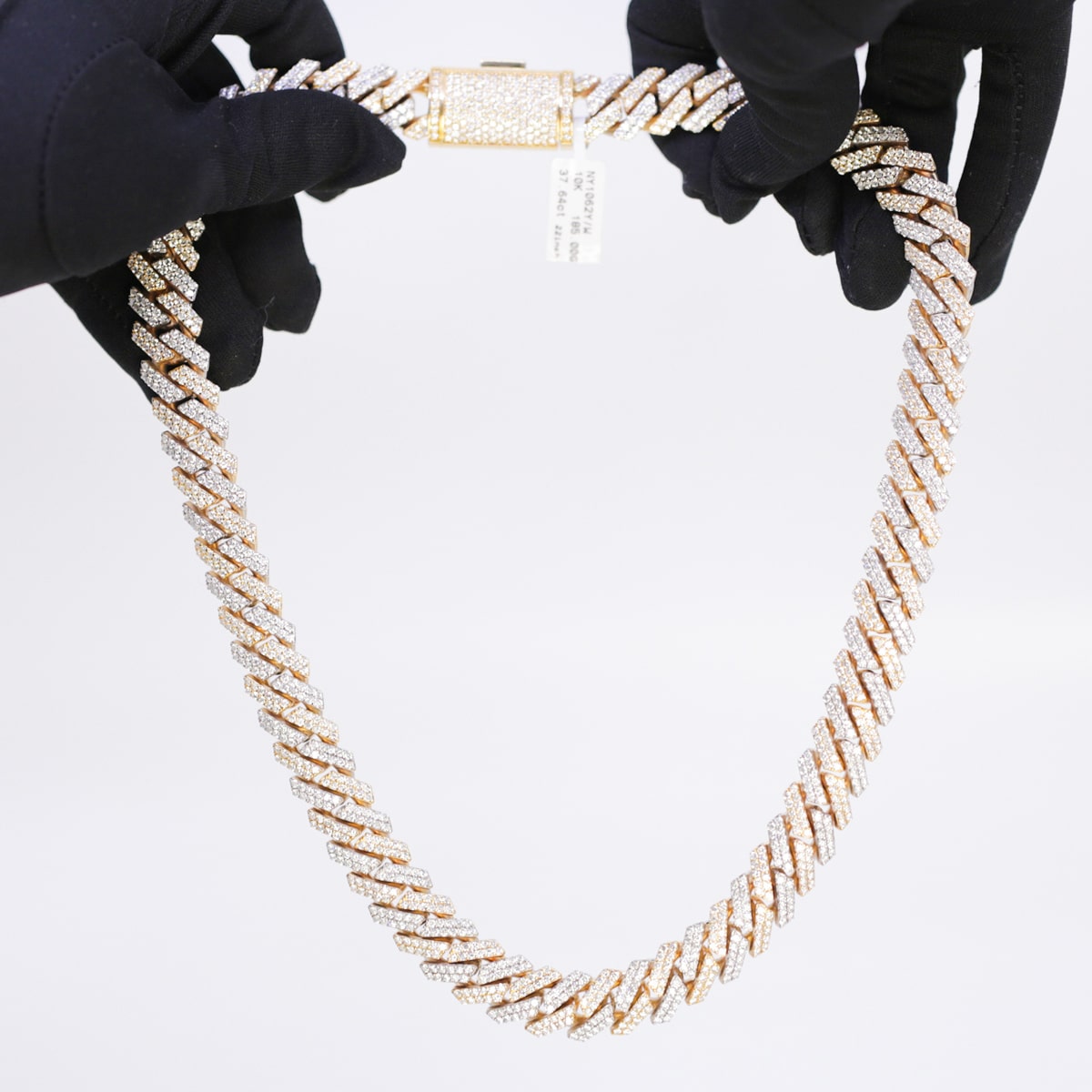 Old Cuban Diamond Pavé-Set 22″ 37.64ct Two-Tone Chain – Luxury...
