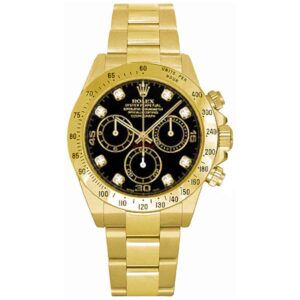 Rolex 116528-0031 Daytona Yellow Gold 40mm Black Diamond Dial –...