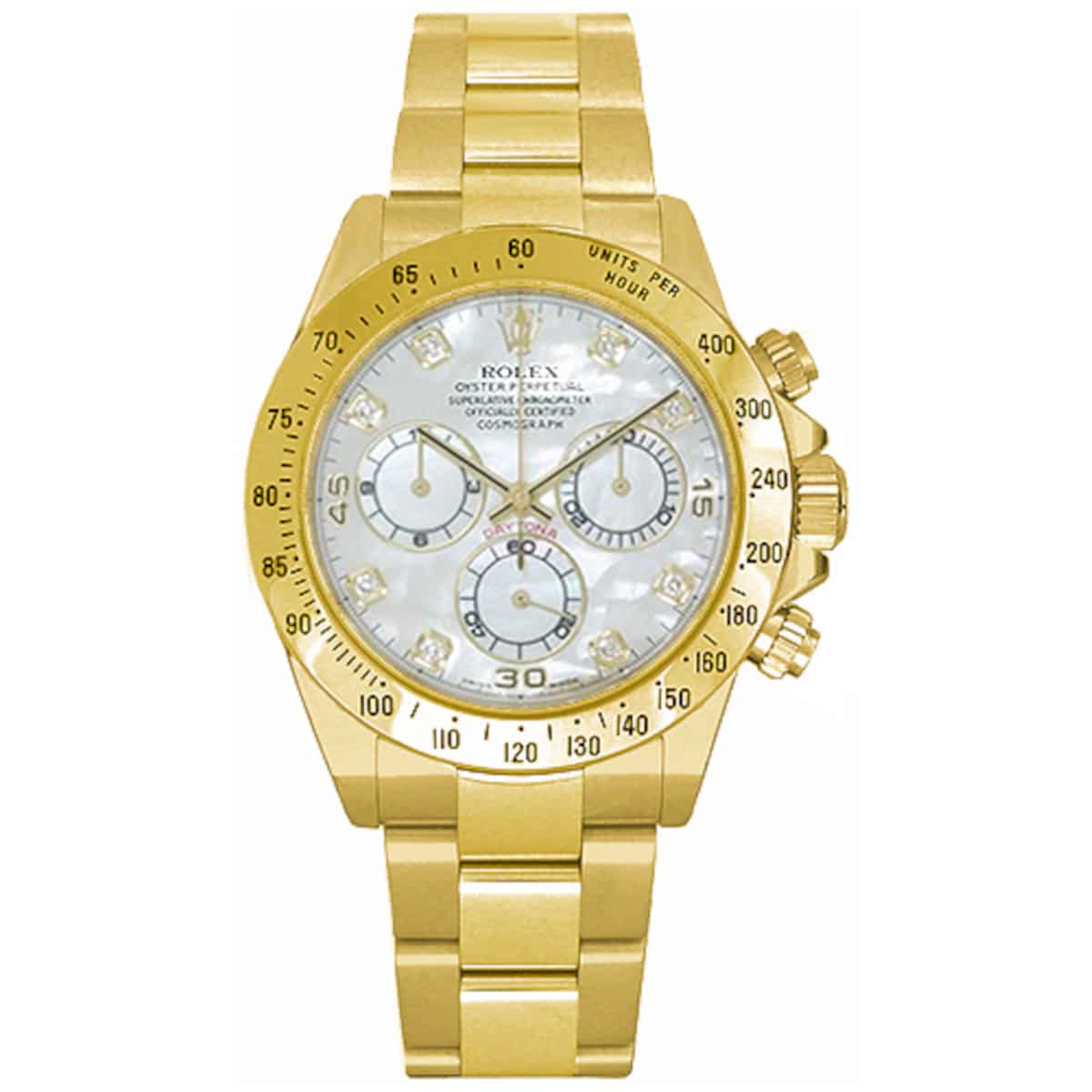 Rolex 116528-0032 Daytona Yellow Gold 40mm Mother-of-Pearl Diamond...
