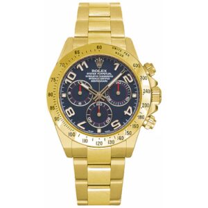 Rolex 116528-0037 Daytona Yellow Gold 40mm Blue Dial – Luxury...