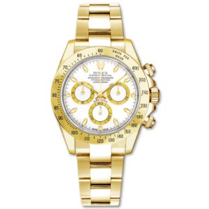 Rolex 116528-0042 Daytona Yellow Gold 40mm White Dial – Luxury...