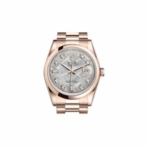 Rolex 118205 Day-Date Meteorite Diamond Dial Rose Gold President...
