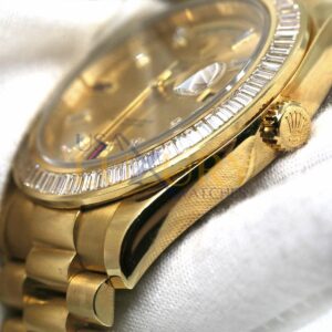 Rolex 218398BR Day-date II Yellow Gold President Diamond Bezel –...