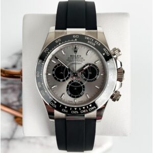 Rolex Cosmograph Daytona 40mm White Gold Grey Steel and Bright Black Oysterflex Bracelet - 126519LN