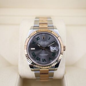 Rolex Datejust 36 Rose Gold/Steel "Wimbledon" Slate Roman Dial & Fluted Bezel Oyster Bracelet 126231