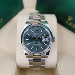 Rolex Datejust 36 Stainless Steel Mint Green Index Dial & Smooth Domed Bezel Oyster Bracelet 126200