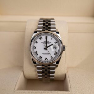 Rolex Datejust 36 Stainless Steel White Roman Dial & Smooth Domed Bezel Jubilee Bracelet 126200