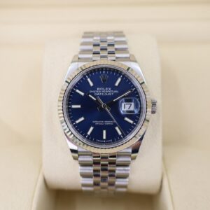 Rolex Datejust 36 White Gold/Steel Blue Index Dial & Fluted Bezel Jubilee Bracelet 126234