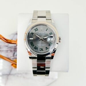 Rolex Datejust 36 White Gold/Steel Slate "Wimbledon" Roman Dial & Fluted Bezel Oyster Bracelet 126234