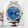 Rolex Datejust 41 Stainless Steel Blue Roman Dial Fluted Bezel Oyster Bracelet - 116334 BLURFO