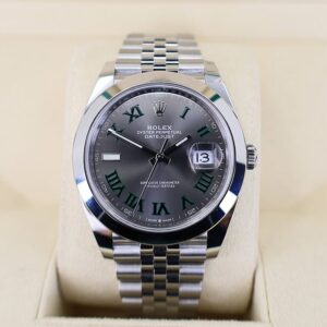 Rolex Datejust 41 Stainless Steel Slate Roman Dial Smooth Bezel Jubilee Bracelet 126300 -