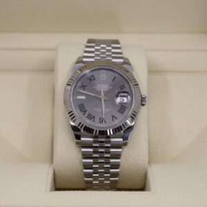 Rolex Datejust 41 White Gold/Steel Slate Roman Dial Fluted Bezel Jubilee Bracelet 126334 -