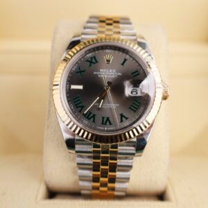 Rolex Datejust 41 Yellow Gold/Steel Slate Roman Dial Fluted Bezel Jubilee Bracelet 126333 -