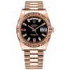 Rolex Day Date 41 218235 Rose Gold Black Ruby Baguette Dial –...