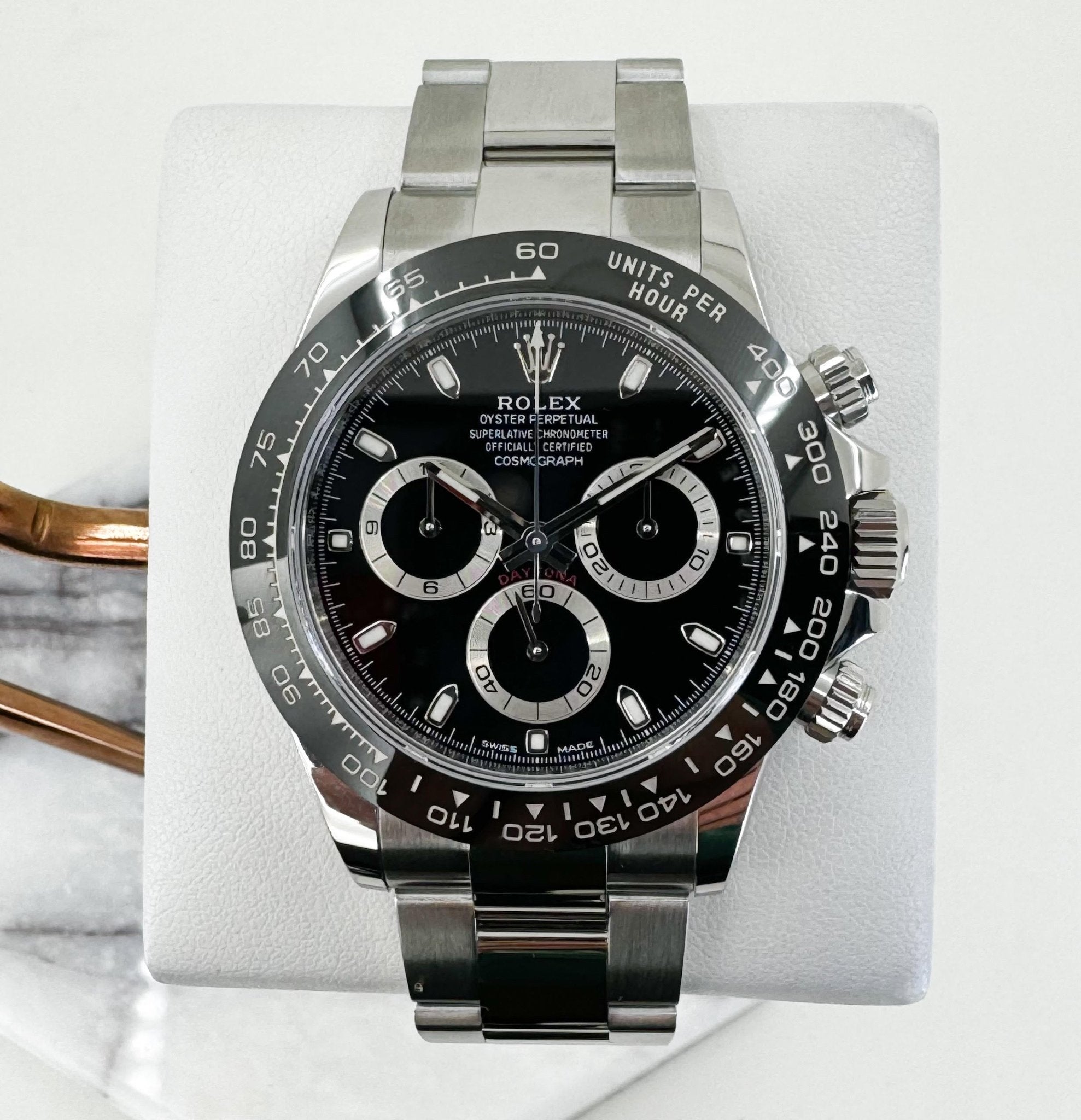 Rolex Daytona Stainless Steel Black Index Dial Ceramic Bezel Oyster Bracelet 116500LN