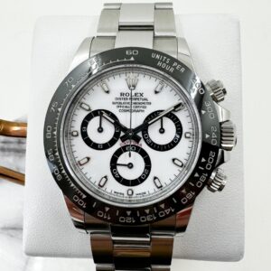 Rolex Daytona Stainless Steel White Index Dial Ceramic Bezel Oyster Bracelet 116500LN