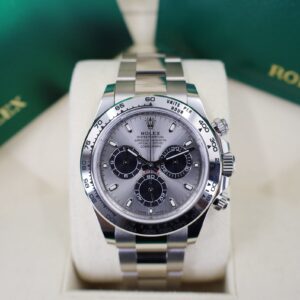 Rolex Daytona White Gold Steel/Silver Index Dial White Gold Bezel Oyster Bracelet 116509