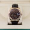 Rolex Everose Gold Sky-Dweller Watch - Chocolate Sunray Arabic Dial - Brown Leather Strap - 326135 cho