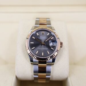 Rolex Lady-Datejust 31 Rose Gold/Steel Rhodium Index Dial & Fluted Bezel Oyster Bracelet 278271