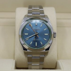 Rolex Milgauss Green Crystal Stainless Steel Blue Dial & Bezel Oyster Bracelet 116400GV