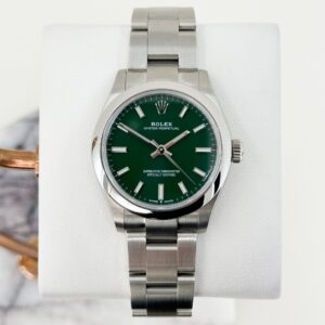 Rolex Oyster Perpetual 31 Watch - Domed Bezel - Green Index Dial - Oyster Bracelet - 2020 Release - 277200 greio