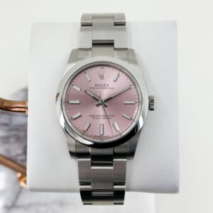 Rolex Oyster Perpetual 34 Watch - Domed Bezel - Pink Index Dial - Oyster Bracelet - 2020 Release - 124200 pio
