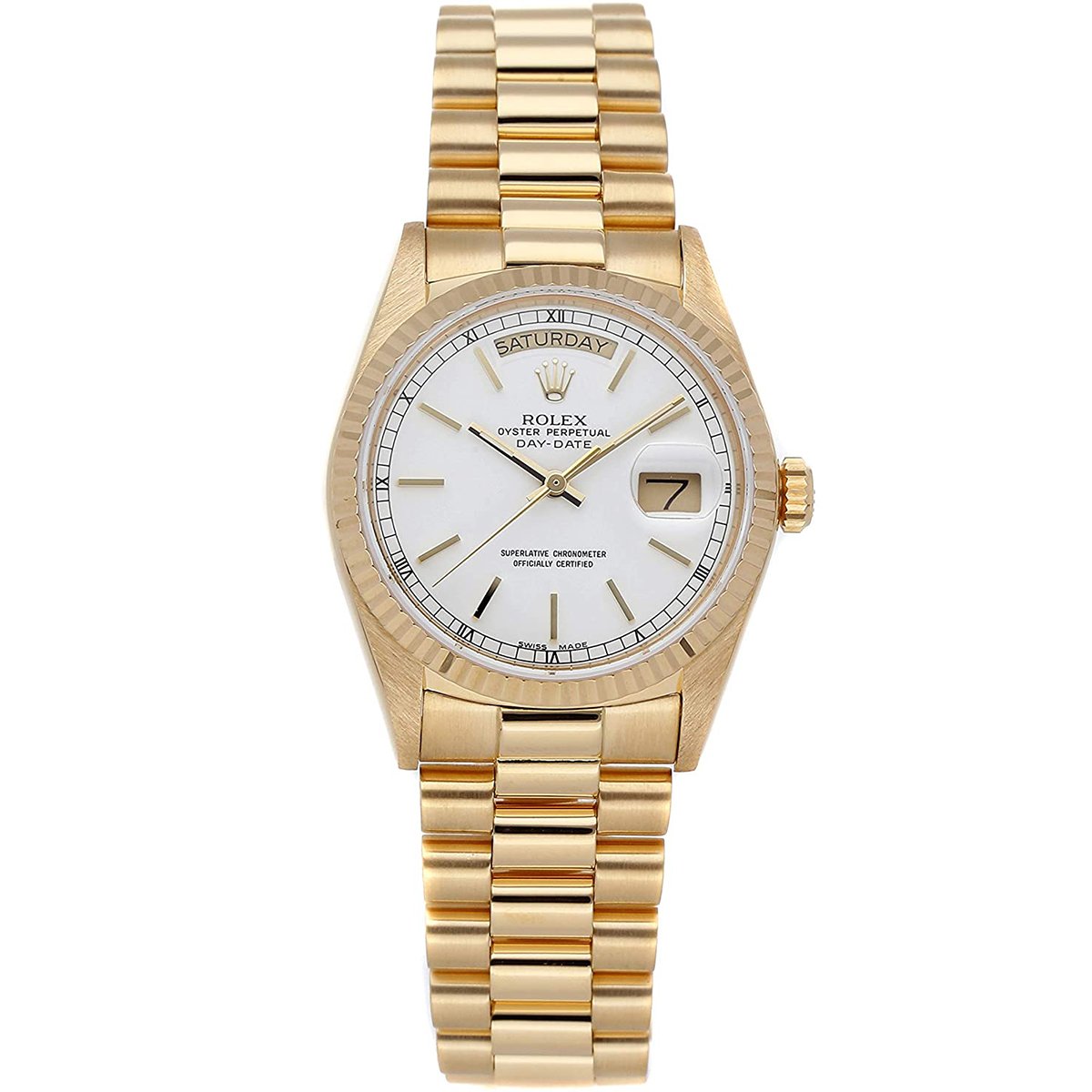 Rolex President 36mm 18038 Date Display White Dial Mens Watch –...