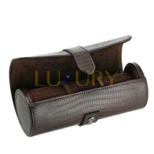 Traveler’s Watch Storage Organizer Case for 3 Watches Brown –...