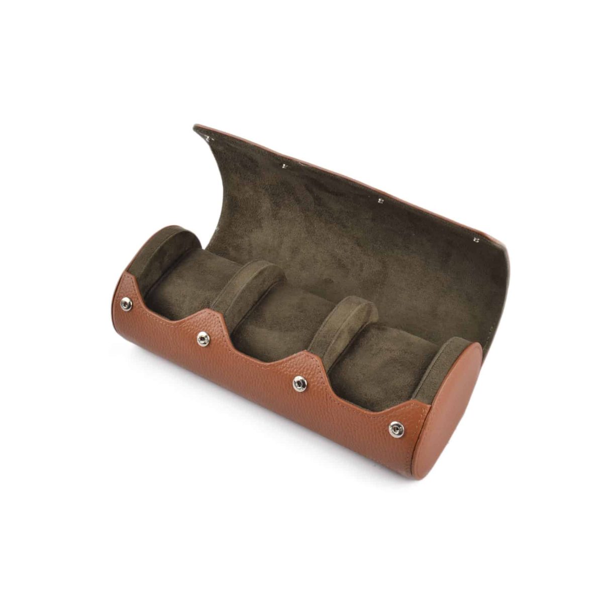 Watch Travel Case - Watch Roll - Watch Case for 3 watches – Brown